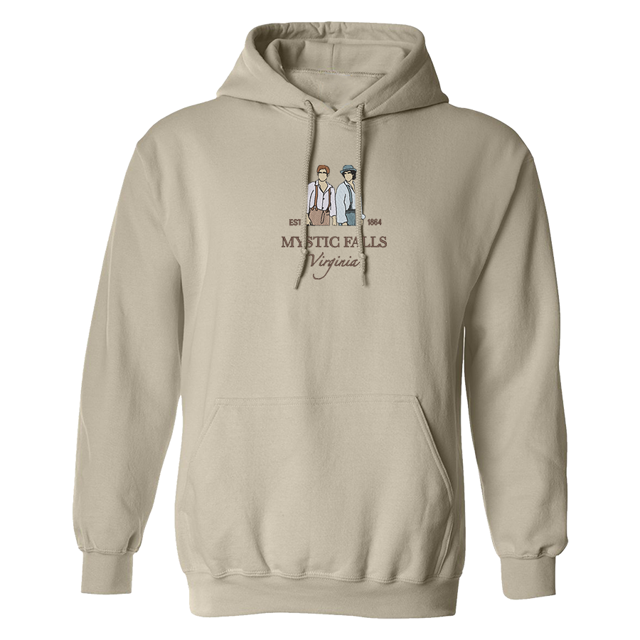 hoodie beige broderie mystic falls vampire diaries inspiré salvatore frères