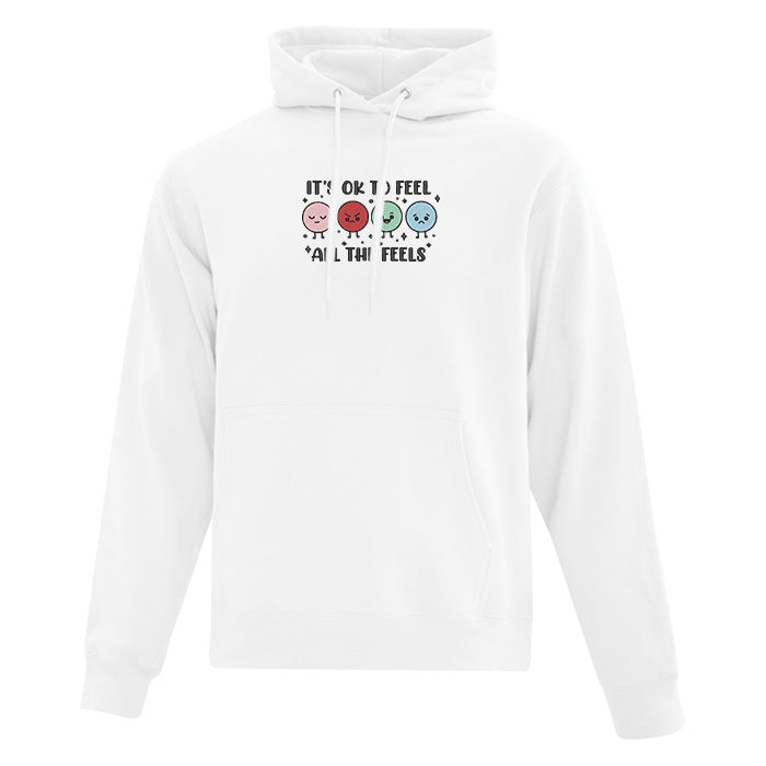 hoodie blanc feel all the feels emotions sentiments brodés emoticones