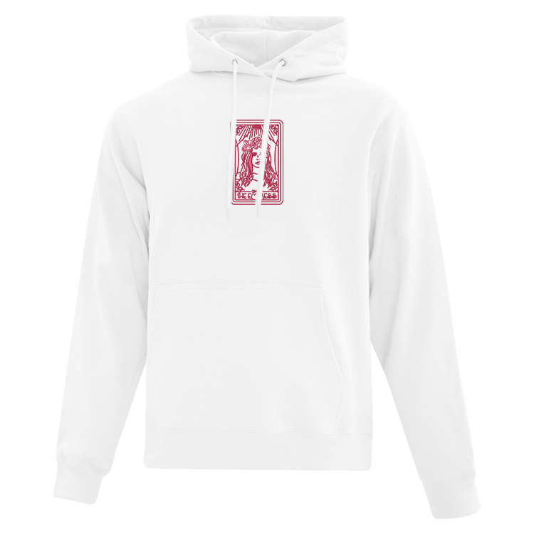 hoodie blanc the empress brodé carte de tarot lana