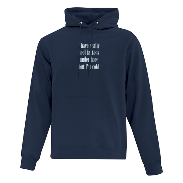 hoodie bleu marin brodé cool tattoos