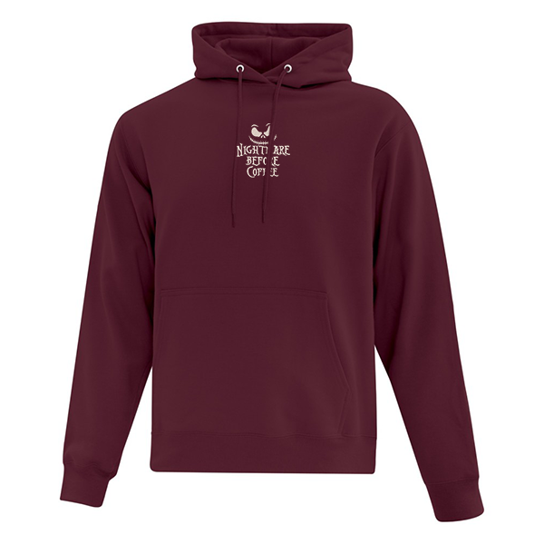 hoodie bourgogne avec broderie nightmare before coffee jack skellington