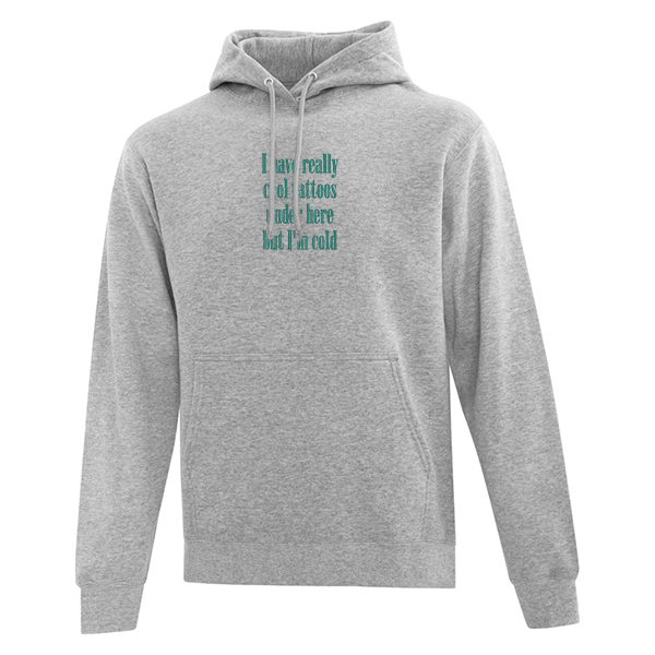 hoodie gris pâle brodé cool tattoos