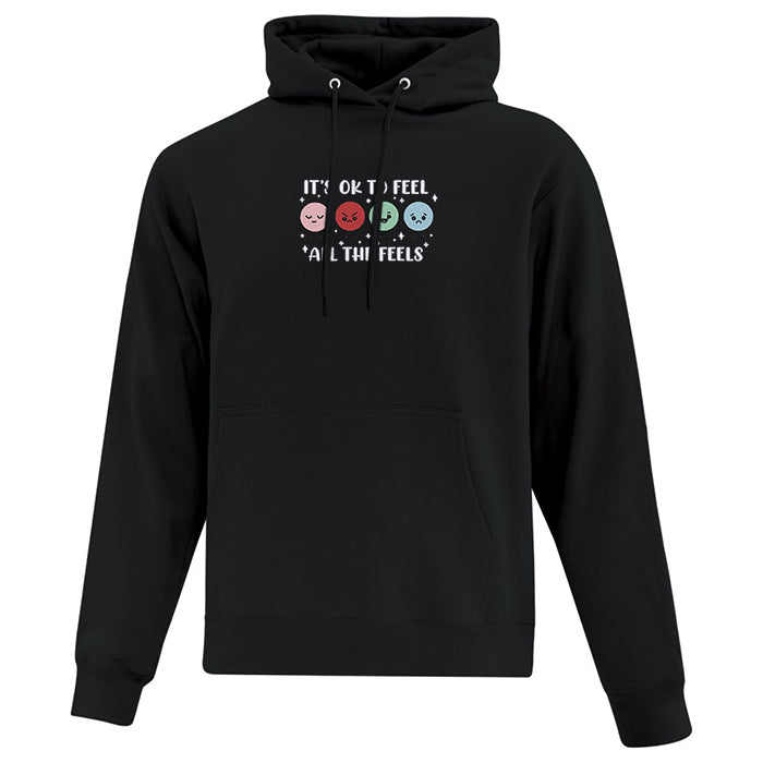 hoodie noir feel all the feels emotions sentiments brodés emoticones