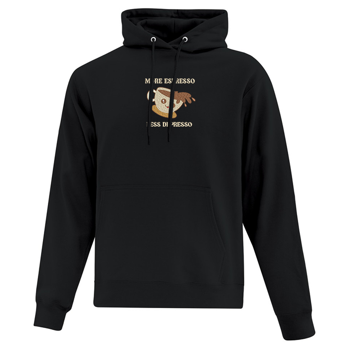 hoodie noir more espresso less depresso santé mentale café coffee