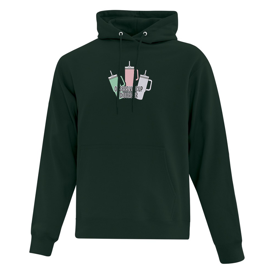 hoodie vert foret avec une broderie collectionneur de tasses stanley bouteilles isothermes