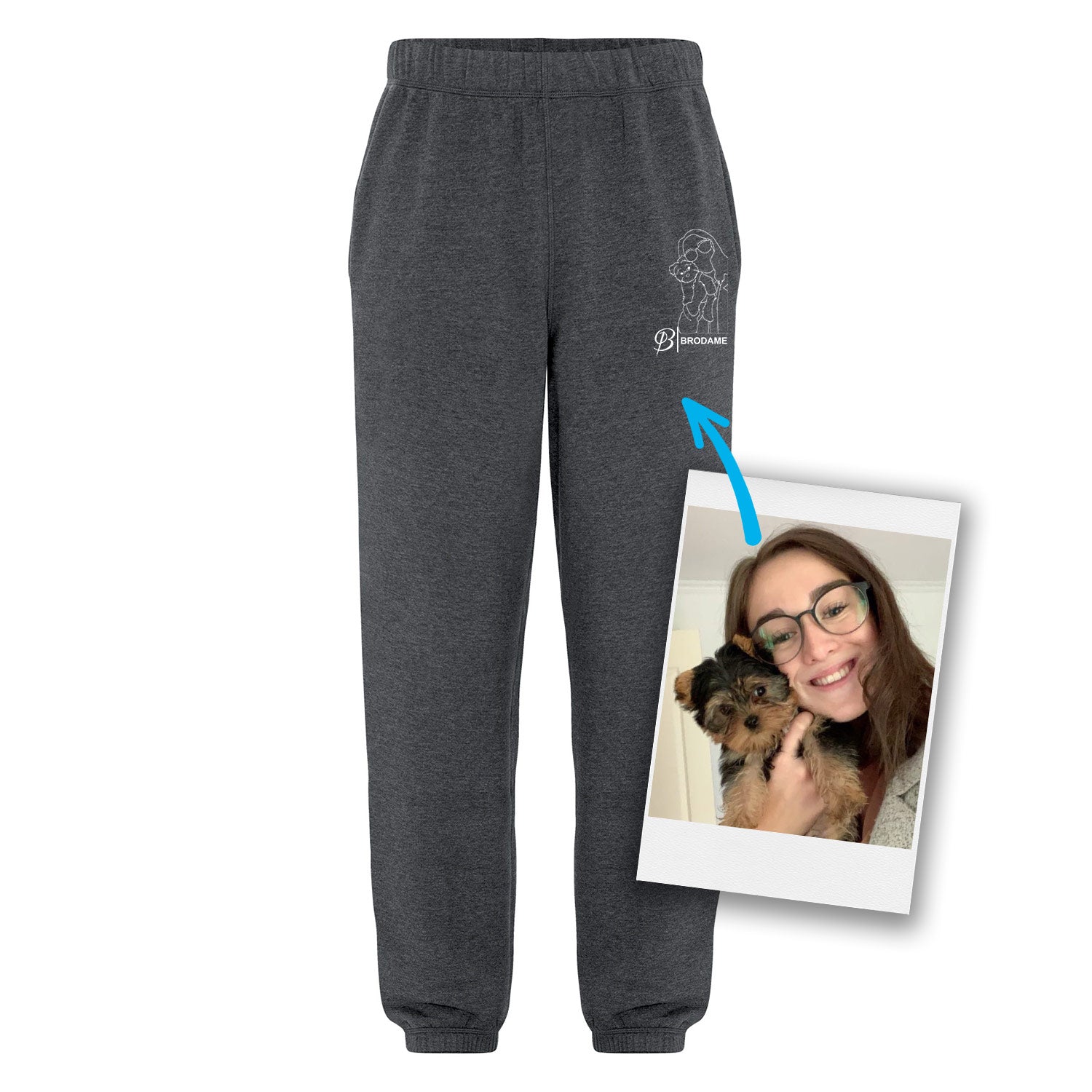 Pantalons de jogging personnalisés Silhouette brodé