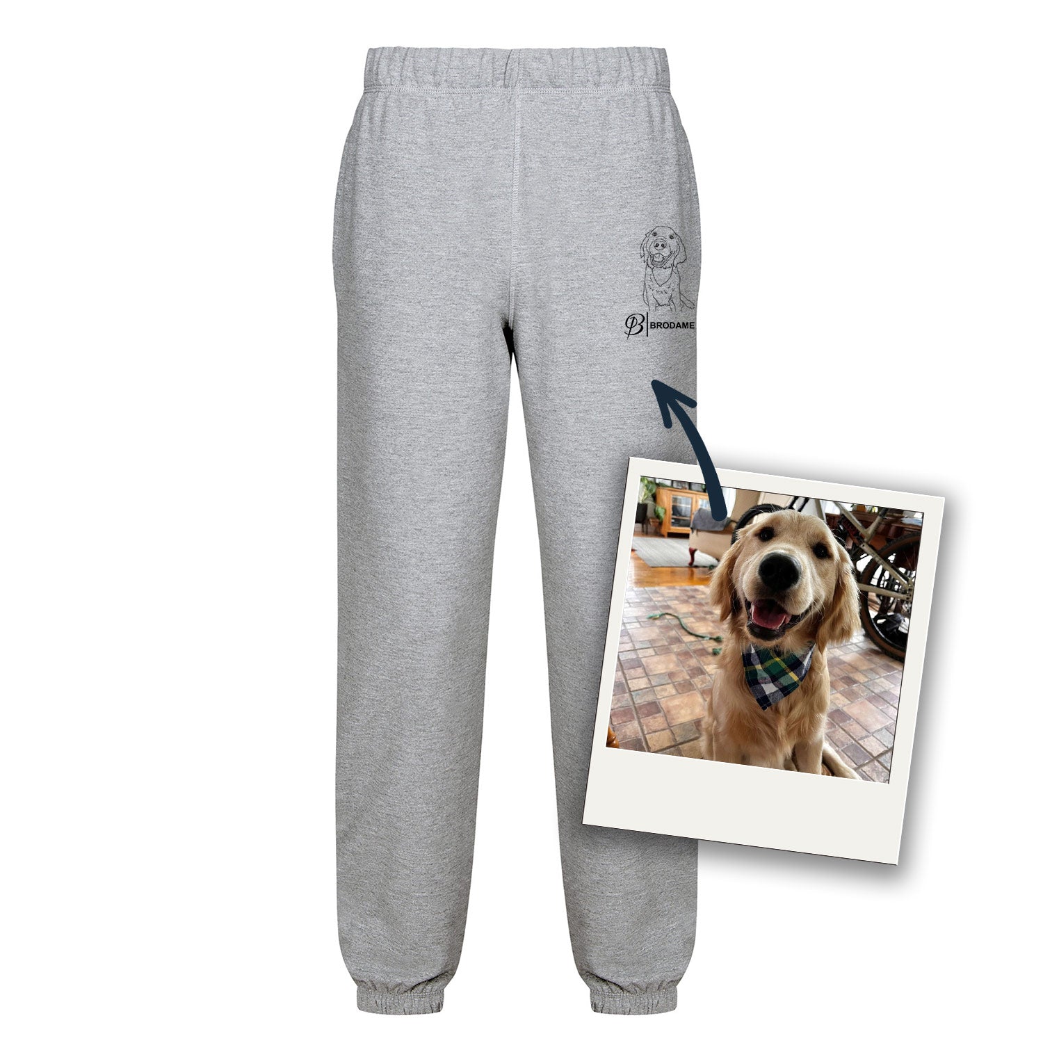 Pantalons de jogging personnalisés Silhouette brodé