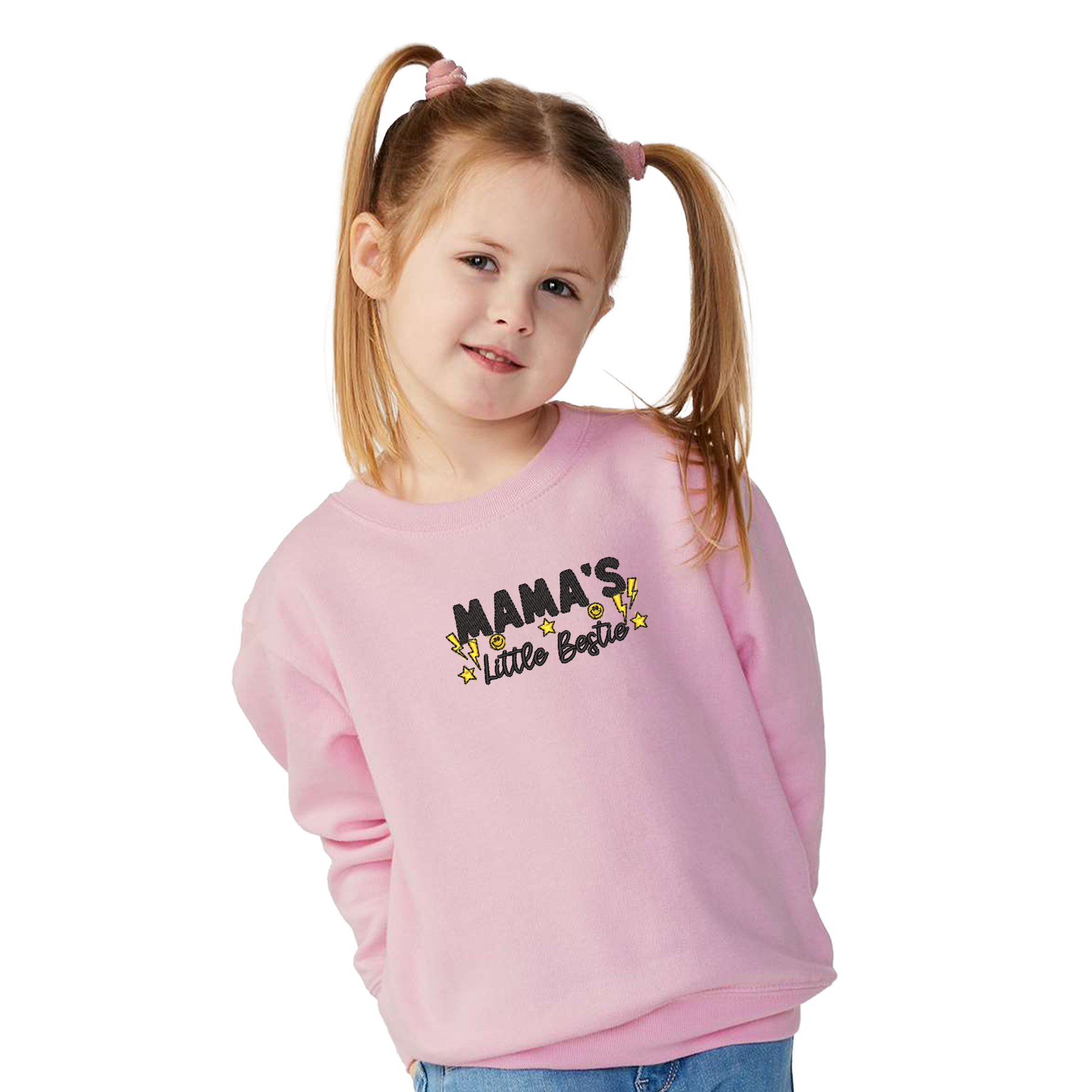 Toddler Embroidered "Mama's Little Bestie" Crewneck