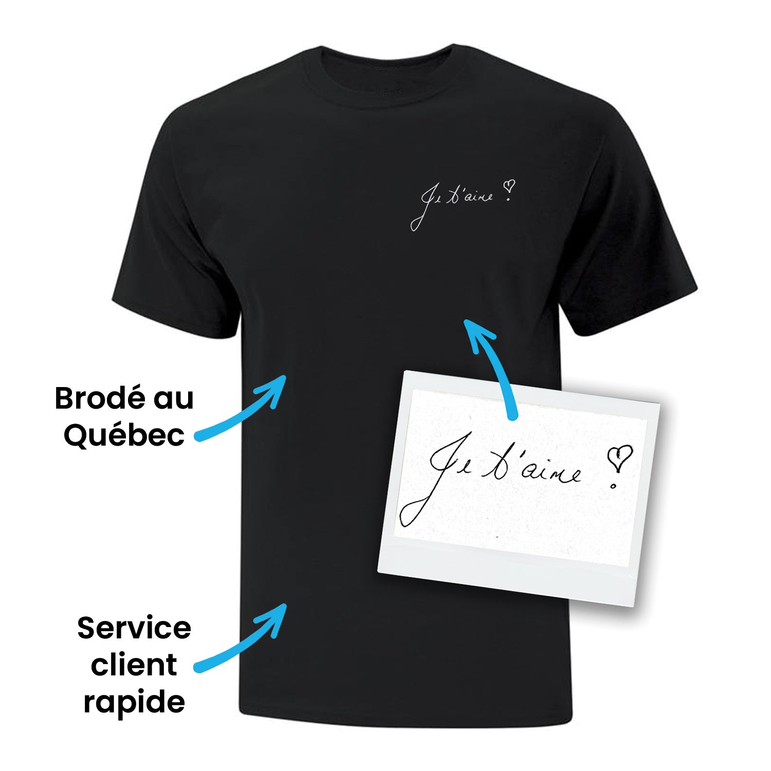 Vêtements personnalisés Mot d'amour brodé