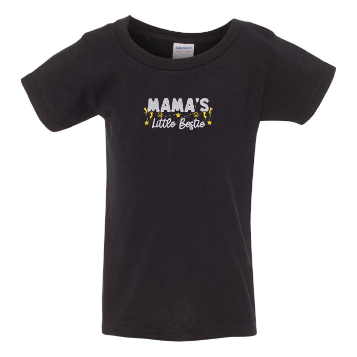 t-shirt noir tout petits mama's little bestie