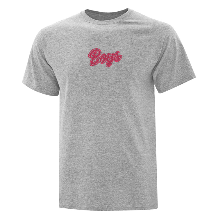 t-shirt gris pâle broderie boys en bourgogne
