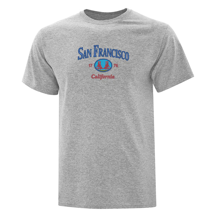 t-shirt gris pâle san francisco broderie pont