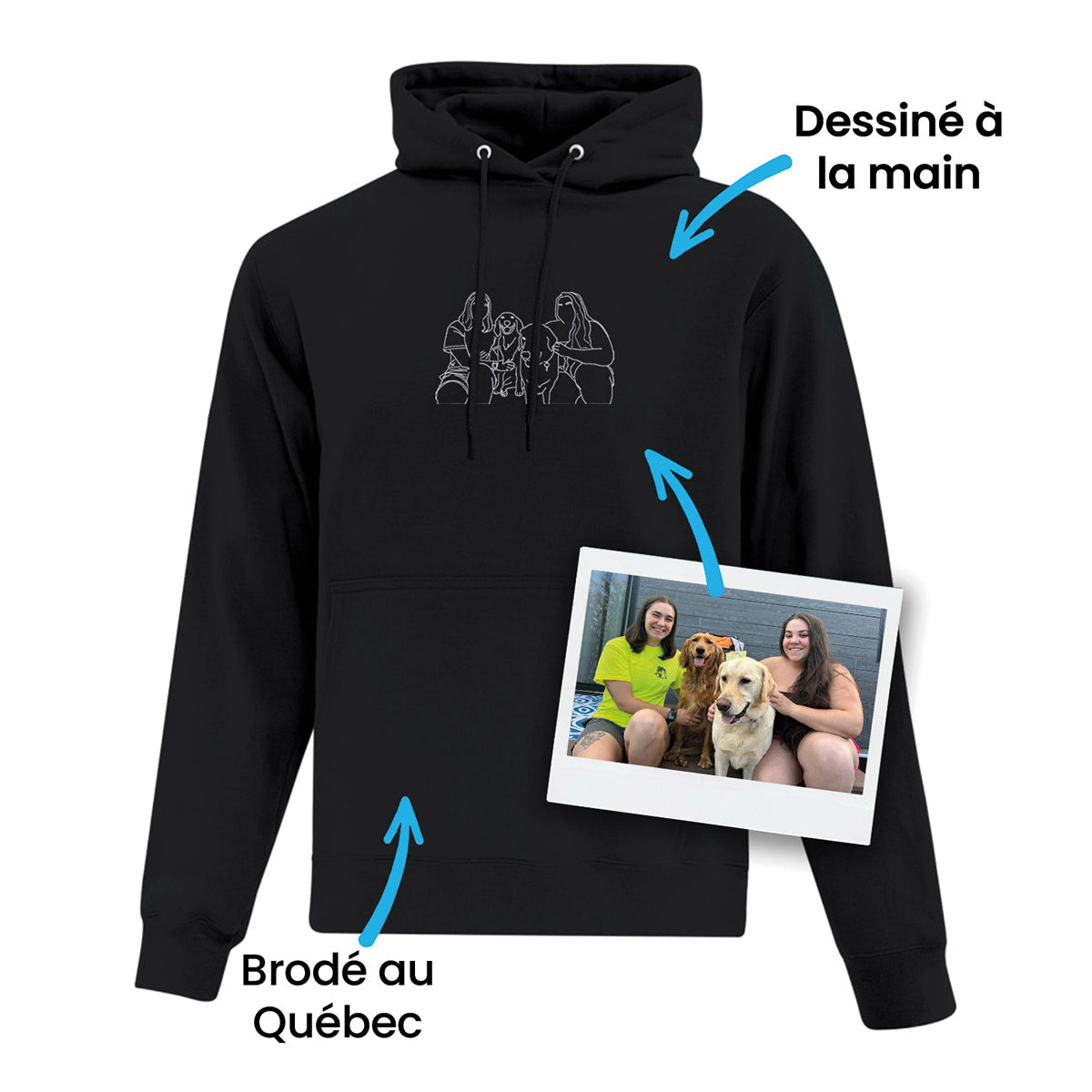 Vêtements personnalisés silhouette brodée