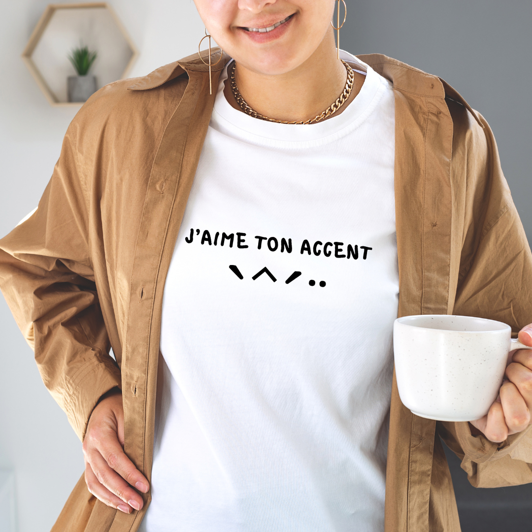 T-shirt "J'aime Ton Accent" brodé