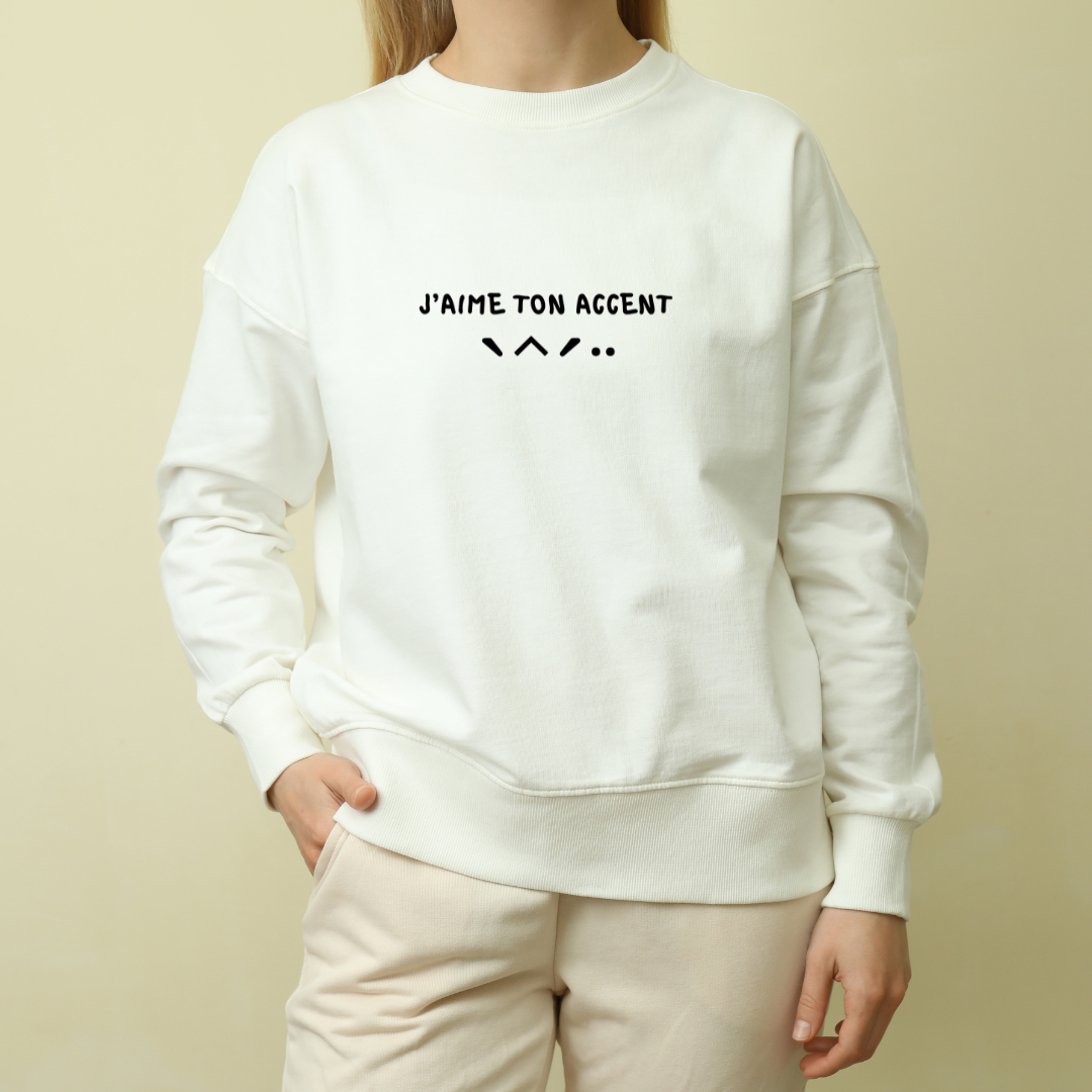 Embroidered "I Love Your Accent" Crewneck