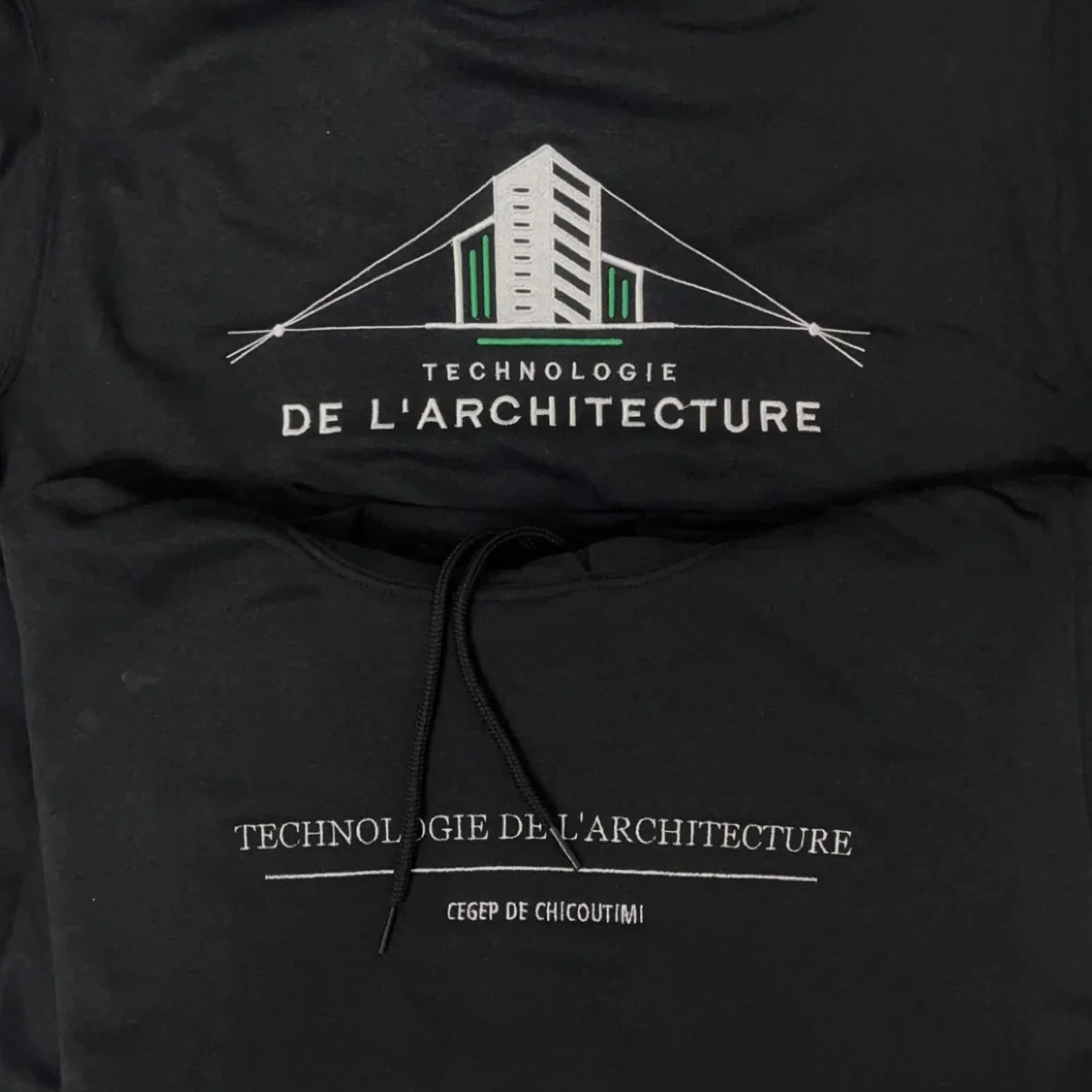 Hoodie broder pour le programme de technologie de l'architecture du cegep de chicoutimi