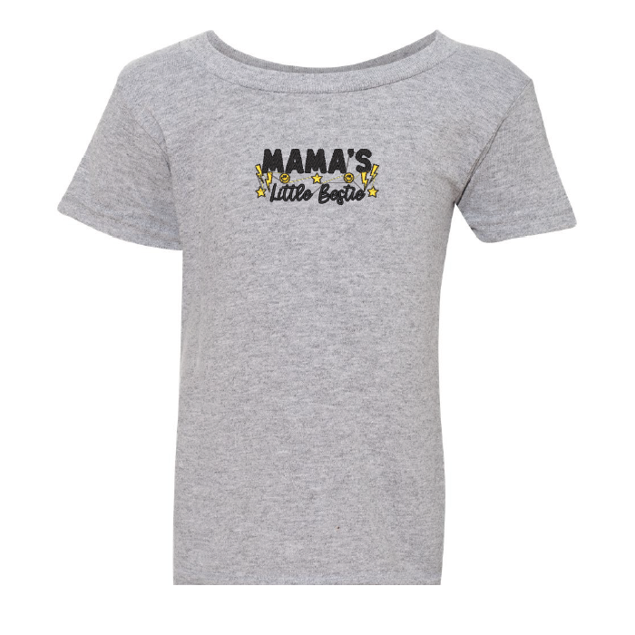 t-shirt gris pâle tout petits mama's little bestie