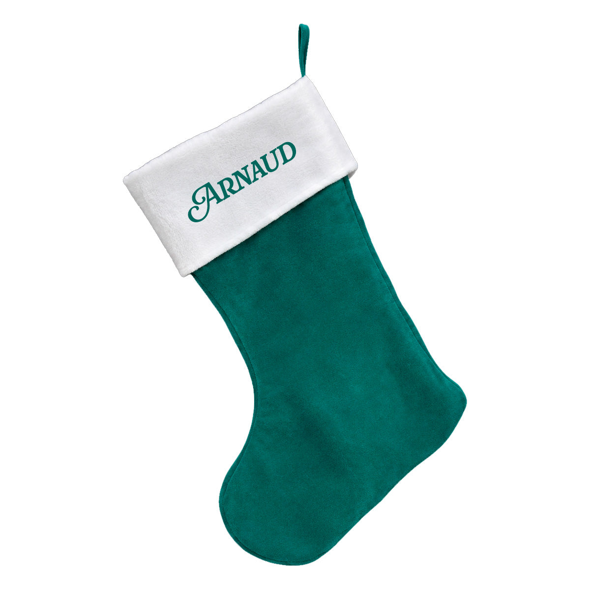 bas de noel personnalisable vert avec prénom