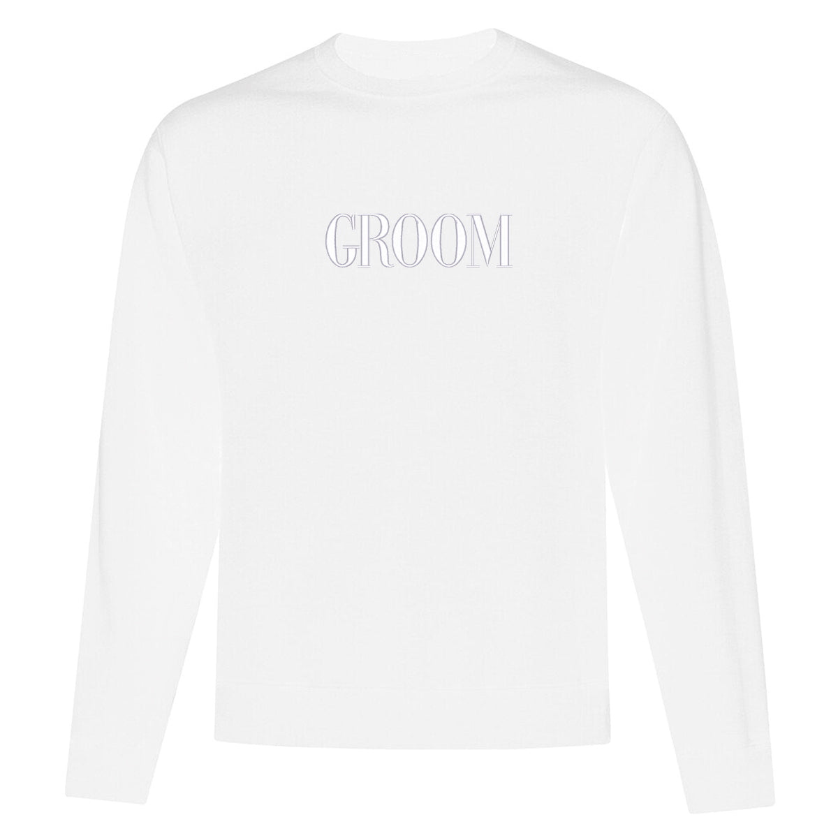 coton ouaté à col rond blanc avec broderie marié ton sur ton centré