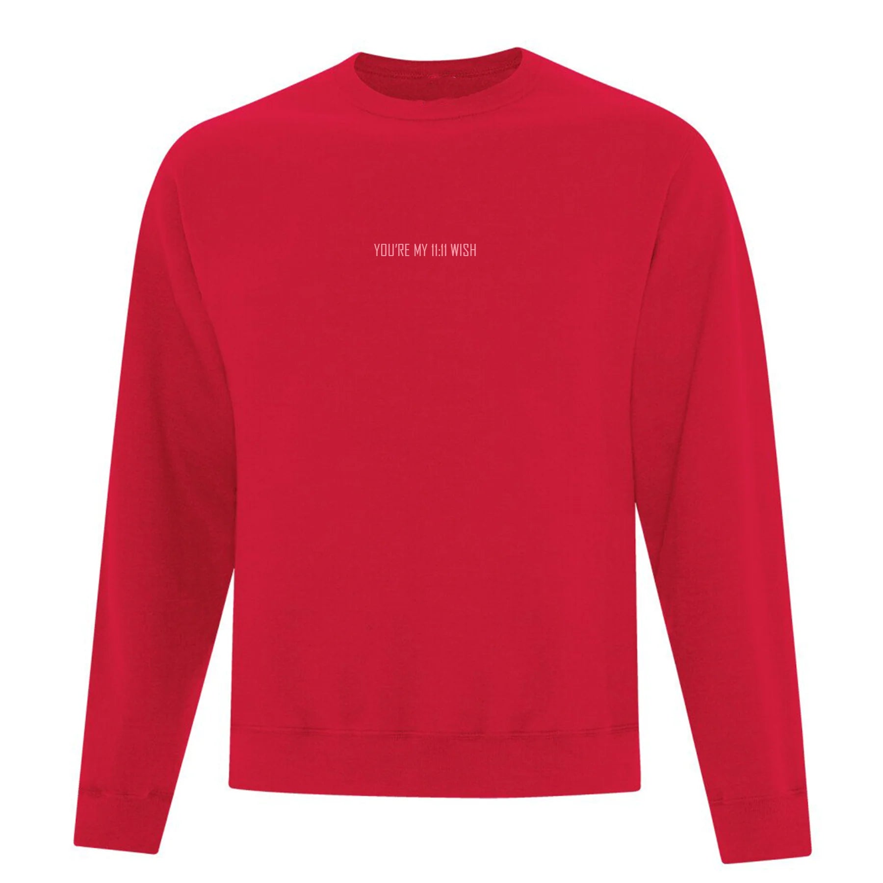 crewneck rouge 11:11 wish brodé en rose