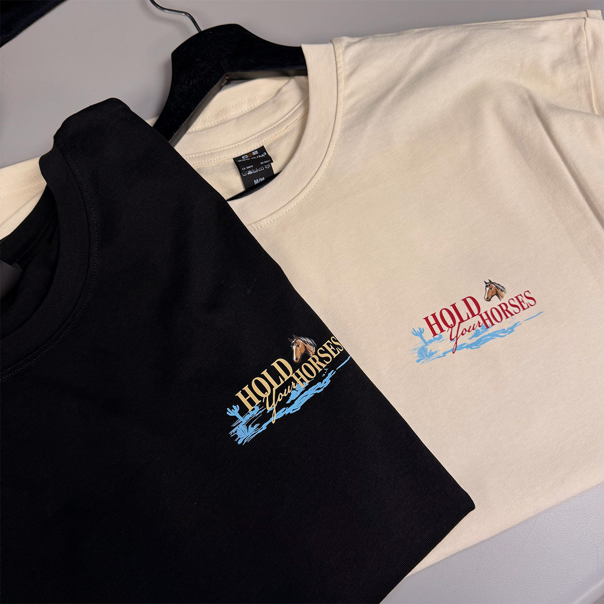 T-shirt heavyweight "Hold your horses" imprimé