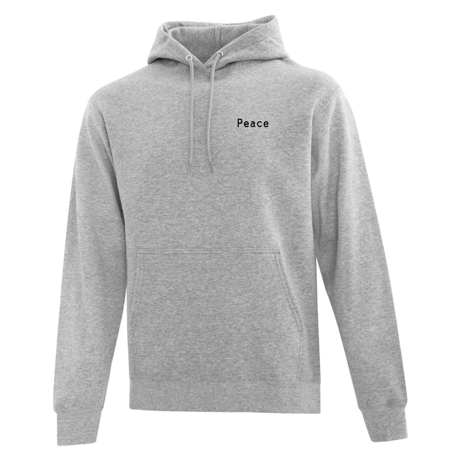 hoodie gris pâle brodé "Peace" en noir