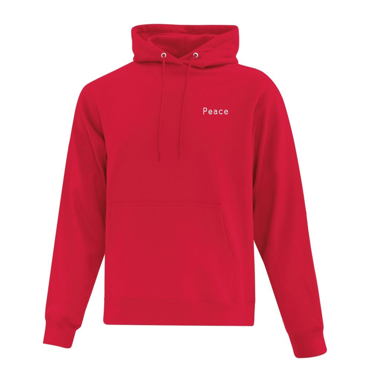 hoodie rouge brodé "Peace" en blanc