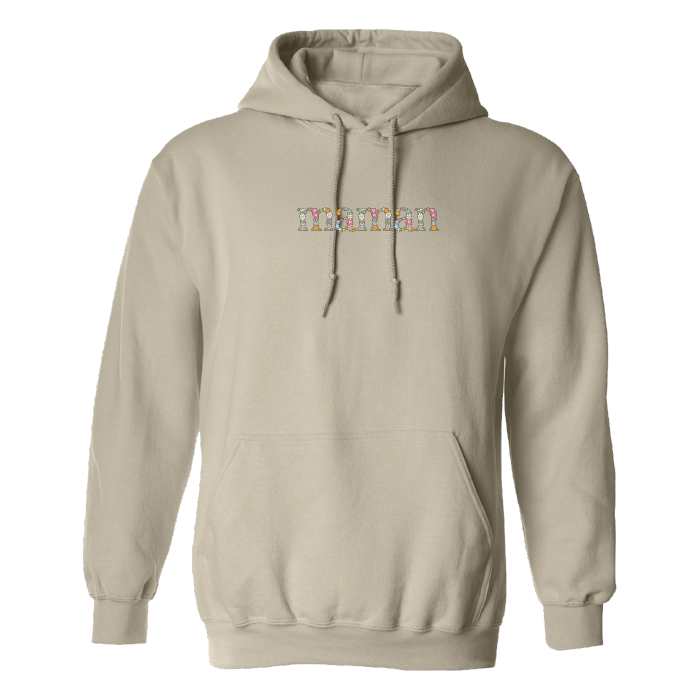 hoodie beige avec broderie maman à motif de fleurs fête des mères personnalisable