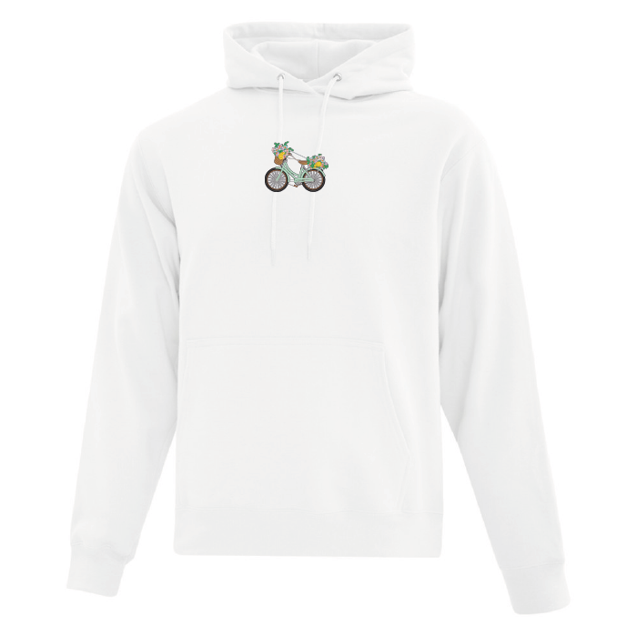 hoodie blanc floral bike vélo fleuri retro