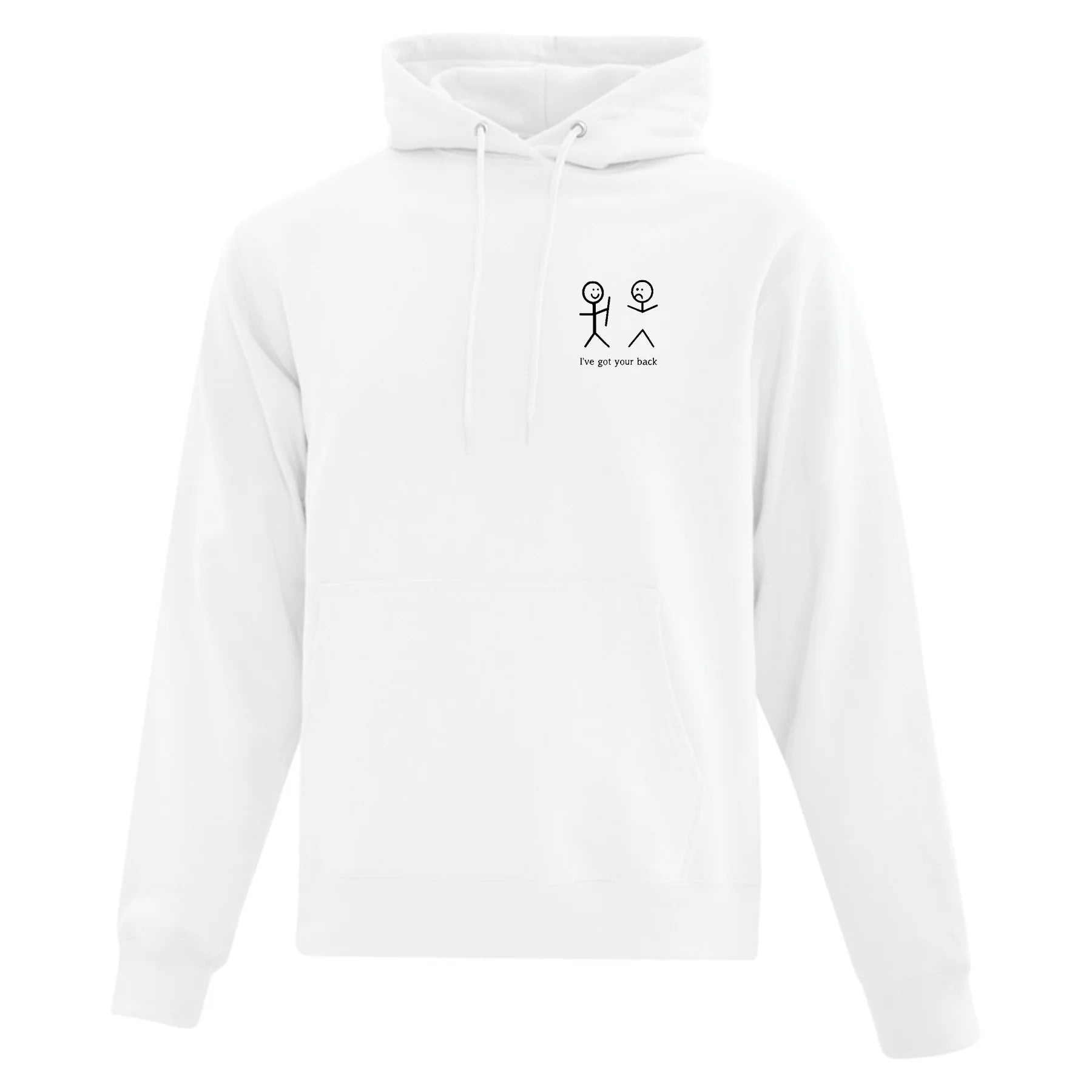 Hoodie blanc I got your back avec bonhommes allumettes