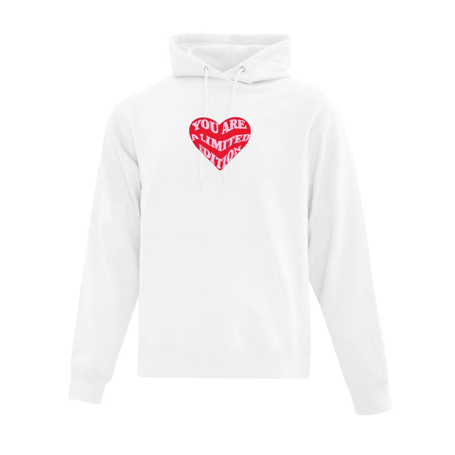 hoodie blanc limited edition coeur brodé journée de la femme