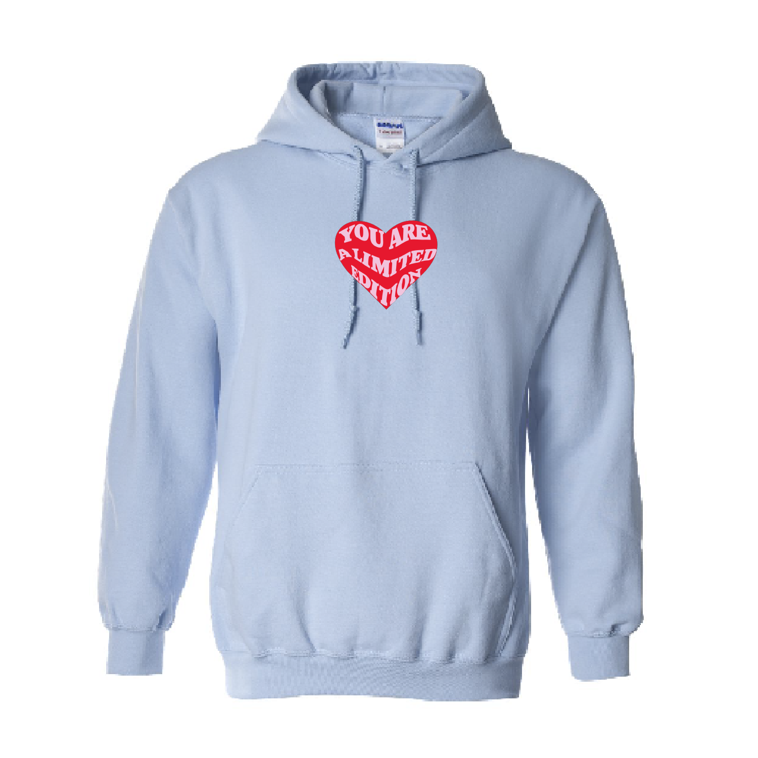 hoodie bleu pâle limited edition coeur brodé journée de la femme