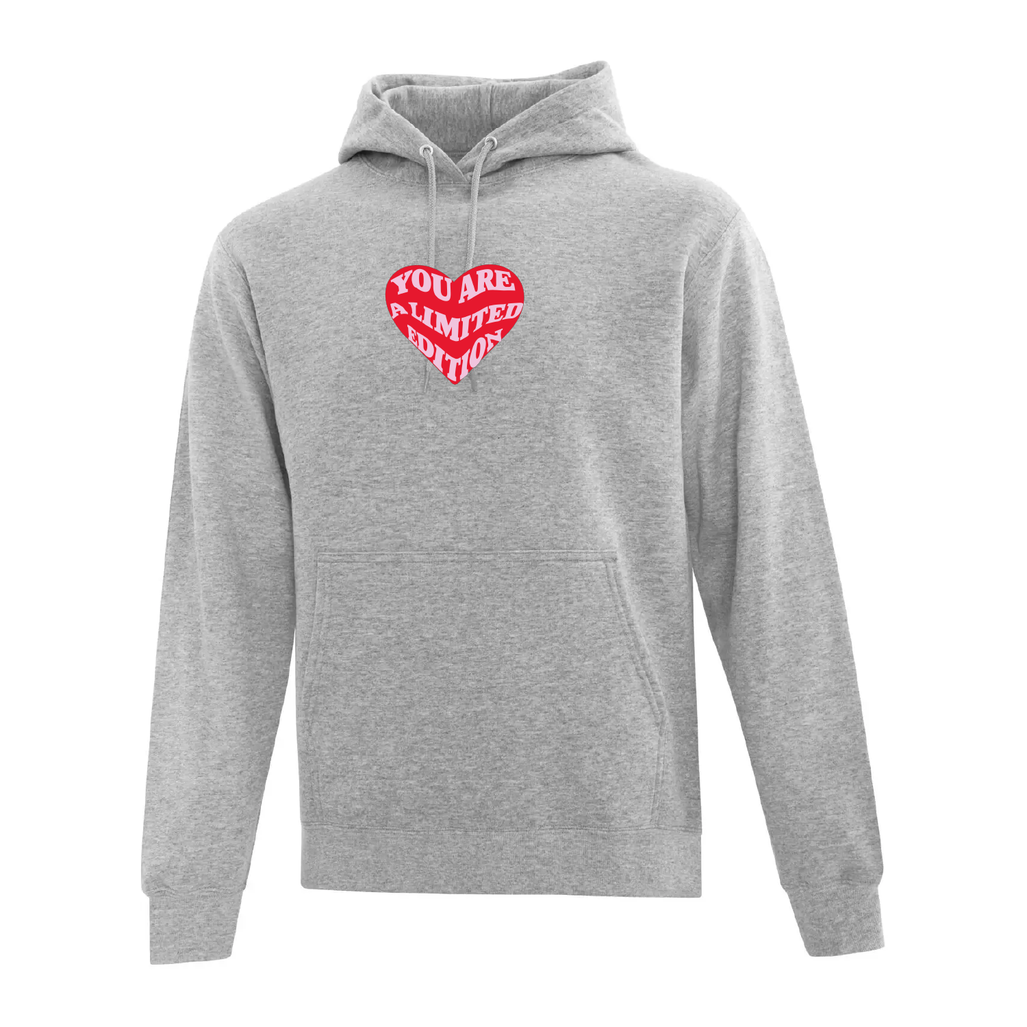 hoodie gris pâle limited edition coeur brodé journée de la femme