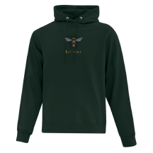 hoodie vert foret let it bee brodé avec une abeille jeu de mots anglais