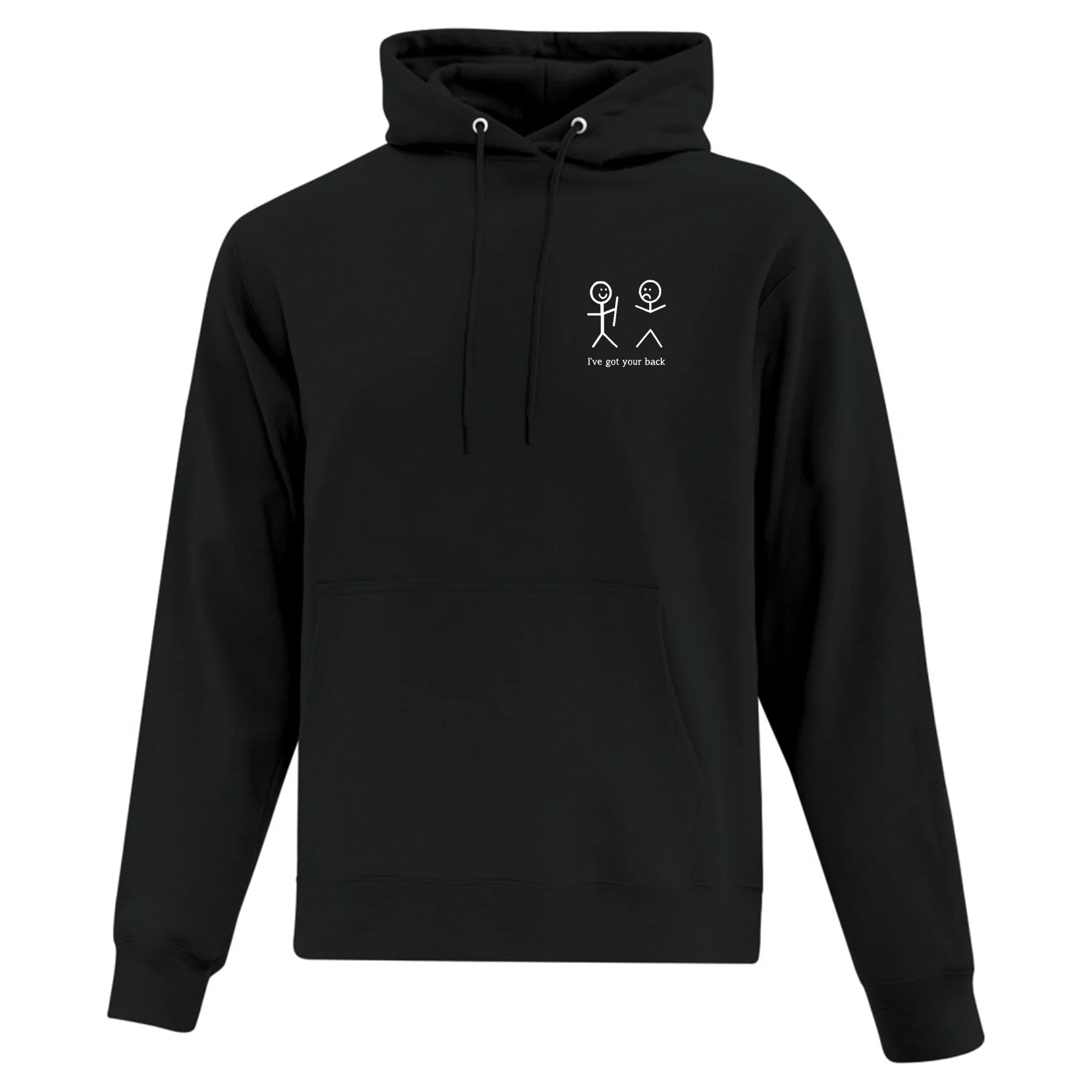 Black Hoodie I got your back avec bonhommes allumettes