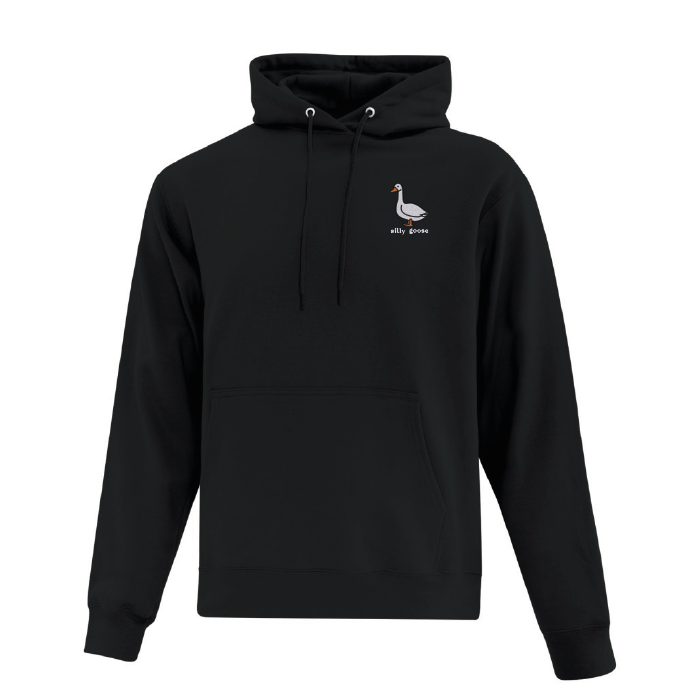 hoodie noir silly goose avec oie brodée