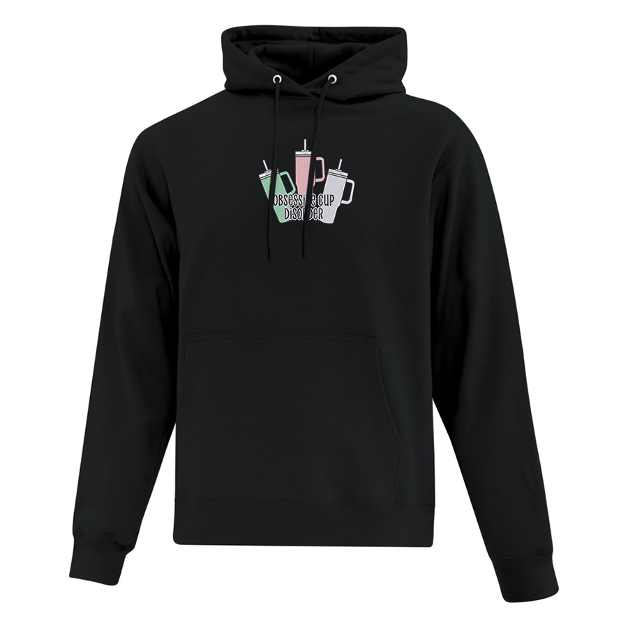 hoodie noir avec une broderie collectionneur de tasses stanley bouteilles isothermes