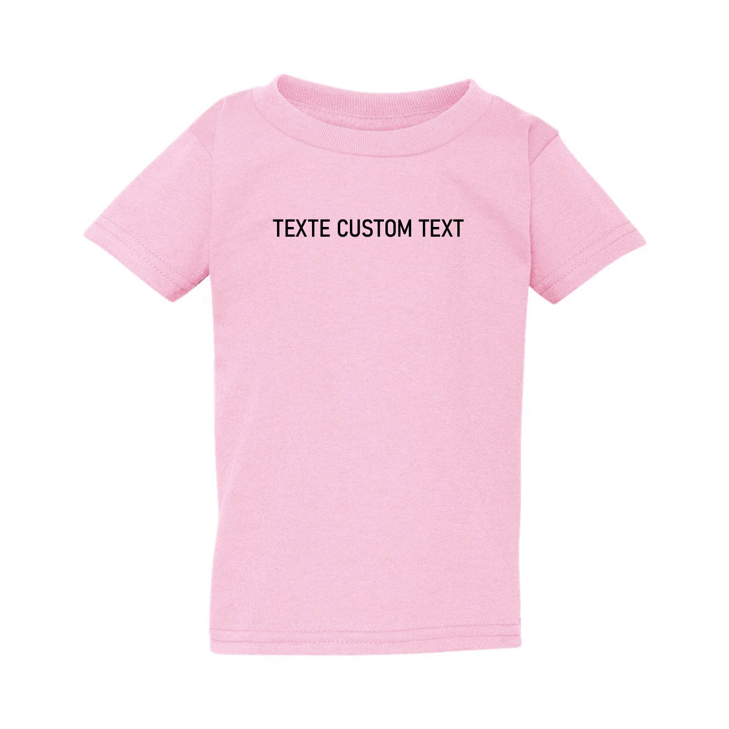 t-shirt manches courtes pour jeunes enfants rose pâle texte personnalisé