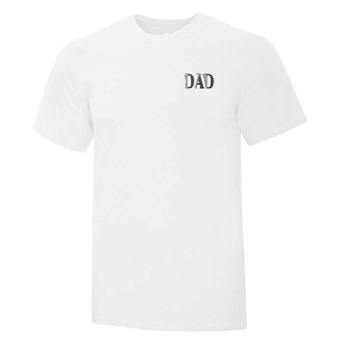 t-shirt construction dad blanc broderie outils de bricolage