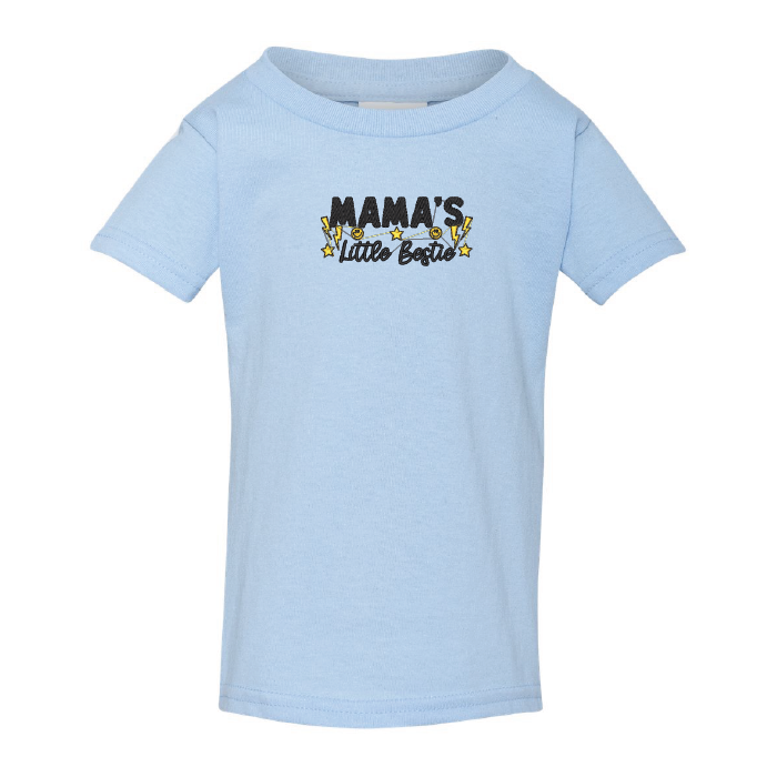 t-shirt bleu pâle tout petits mama's little bestie