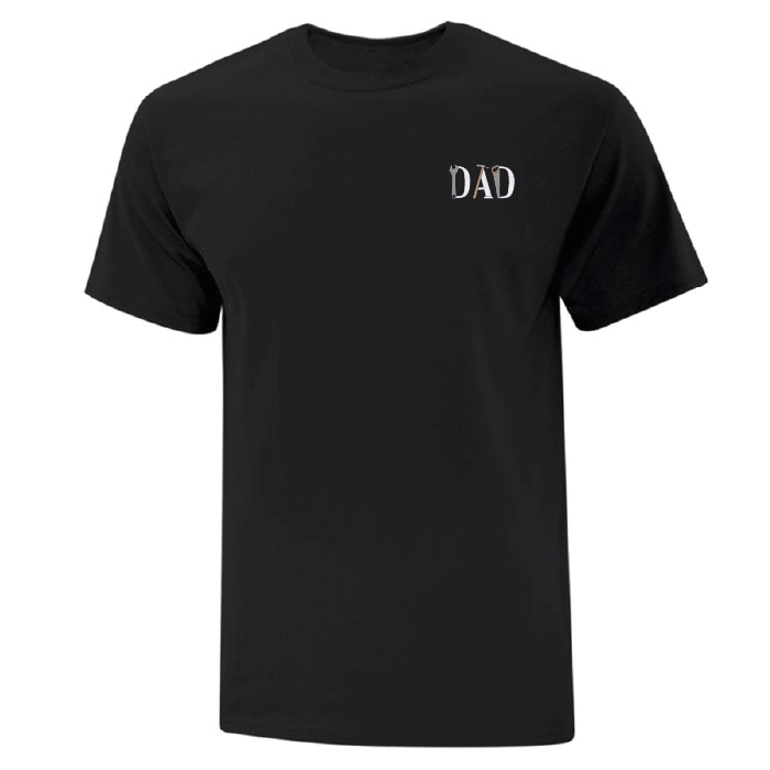 t-shirt construction dad noir broderie outils de bricolage