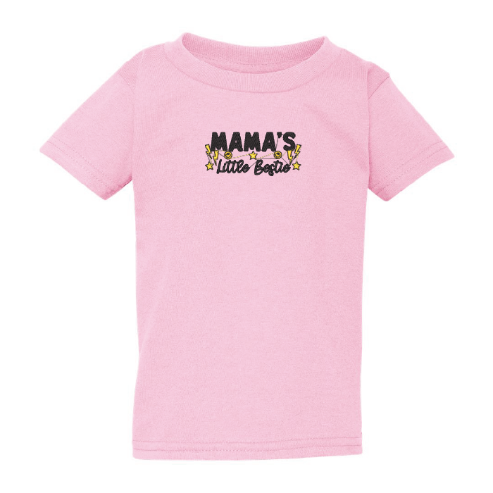 t-shirt rose pâle tout petits mama's little bestie